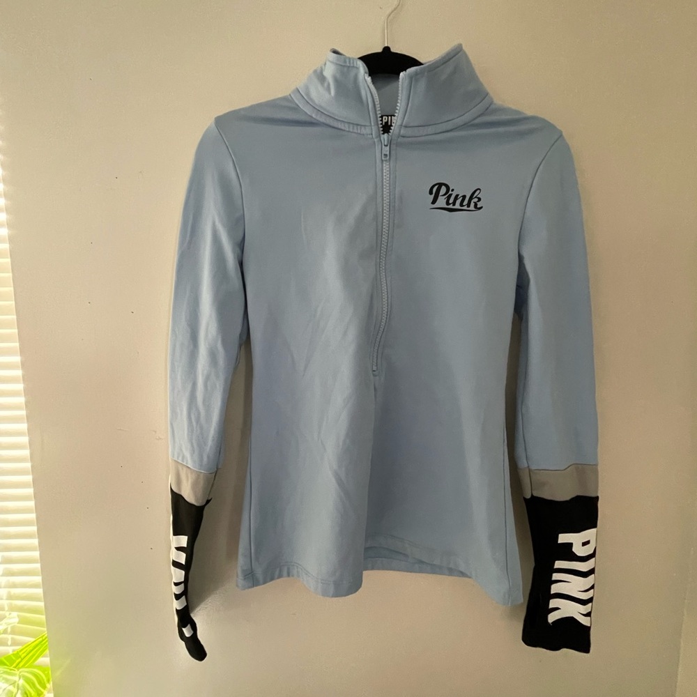 PINK baby blue quarter zip